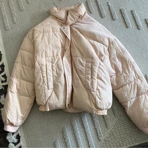 Free People Light Pink Puffer Jacket
